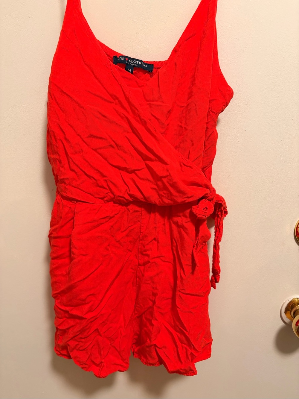 one clothing Red V-Neck Sleeveless romper